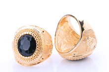 2015 Fashion Jewelry Big Ring Gold Vintage Jewelry Tibetan Silver Alloy Punk Rock Circular Black Ring