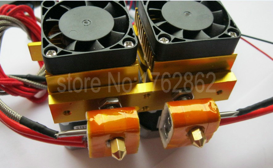 High Quality 0 2 0 3 0 4mm Dual Nozzle MK8 Extruder Double Print Head for