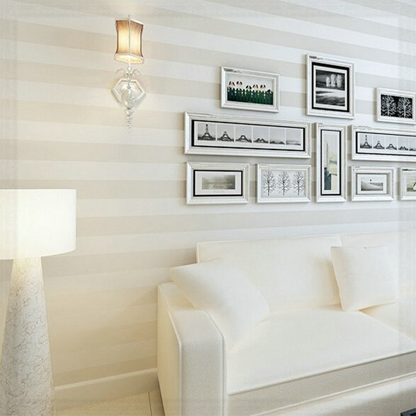 Non tessuto metallic glitter bianco e argento larga banda moderna ...