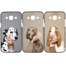 Hot ! ! personality leaning chin dog phone case for Samsung Galaxy A3 A5 A7 J1 J5 J7 Note 2 3 4 5 case PC back cover
