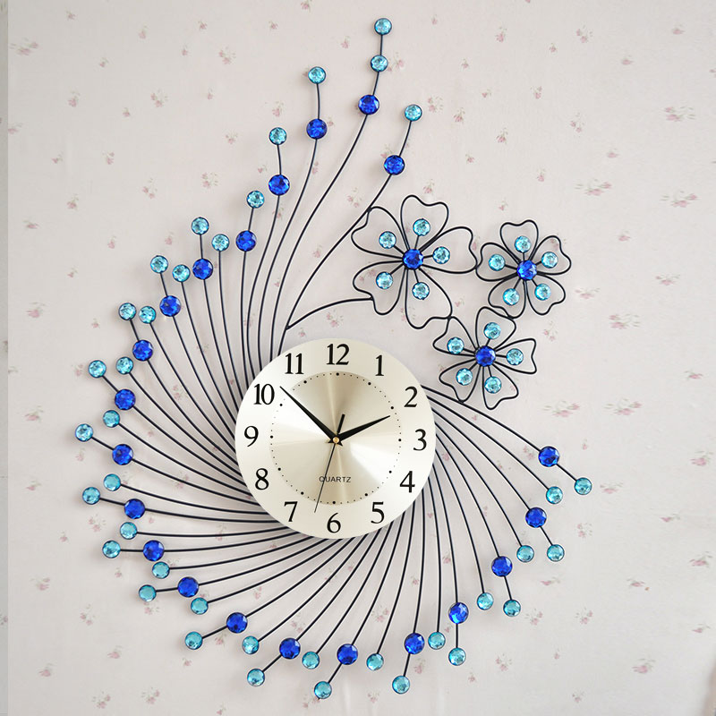 the living room wall clock clocks modern iron diamond mute wall clock pastoral simplicity big quartz clock