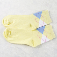 Fashion Spring autumn winter Women solid pure Color Short Sock suit For 34 43 Yards Rhombus