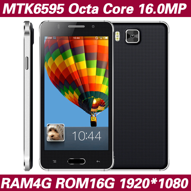 5 0 inch Original Smartphone MTK6595 Octa Core Telephone 1080P 4GB RAM 16GB ROM Dual Sim