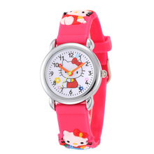 Hot Sale Hello Kitty Watches 2016 Children Cartoon Watch Kids Cool 3D Rubber Strap Quartz Watch Clock Hours Gift Relojes Relogio