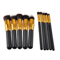 10pcs Silver Gold Eye face makeup brush set powder blush contour foundation brush for face color
