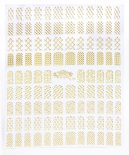Top Fashin Hot Sale Unique Beauty One Sheet Golden 3D Nail Stickers Decals Manicure stickers Freeshipping