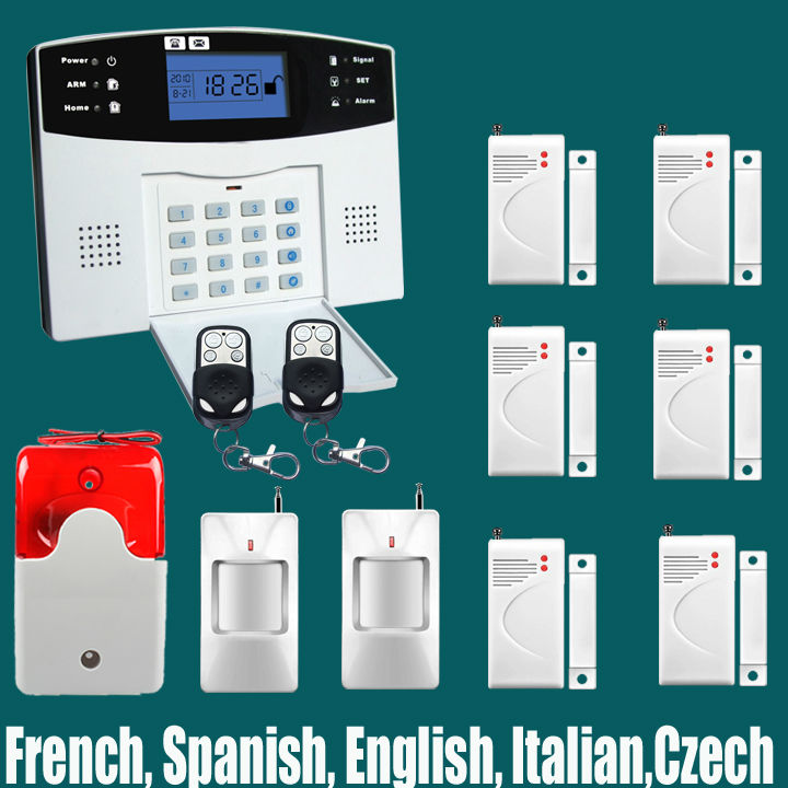 Фотография Quad-band GSM Home security Alarm systems with LCD Keyboard Wireless GSM Alarm System Remote Control Alarm Security System