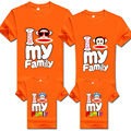 2016 Promotion Summer Cartoon Monkey Mother Father Children T shirt Matching Outfits Parents child Clothing Family