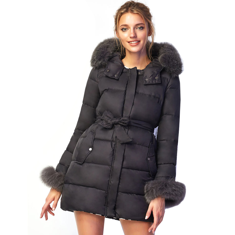 90% duck down 2015 Winter Coats Women Jackets Large really fox Fur Collar Thick Ladies Down & Parkas casaco de inverno H122