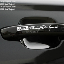4 x Newest WRC Car Door Handle Stickers and decals Reflective Rally Car Stickers for toyota