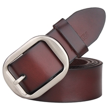 100 cowhide genuine leather belts for men BAIEKU brand Strap male pin buckle fancy vintage jeans