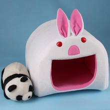 Cute animal shape pet dog house mat cozy warm doggy cat beds kennel rabbits nest