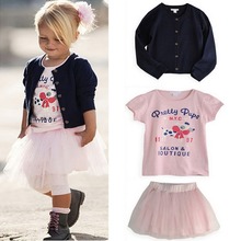 3 Pieces Set Girls Baby Clothes T shirt Coat Skirt Outfit TuTu Dress 0 5 Years