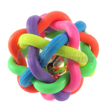 1pcs colorful ball pet toy dog toy cat toy with bell for small medium large dog
