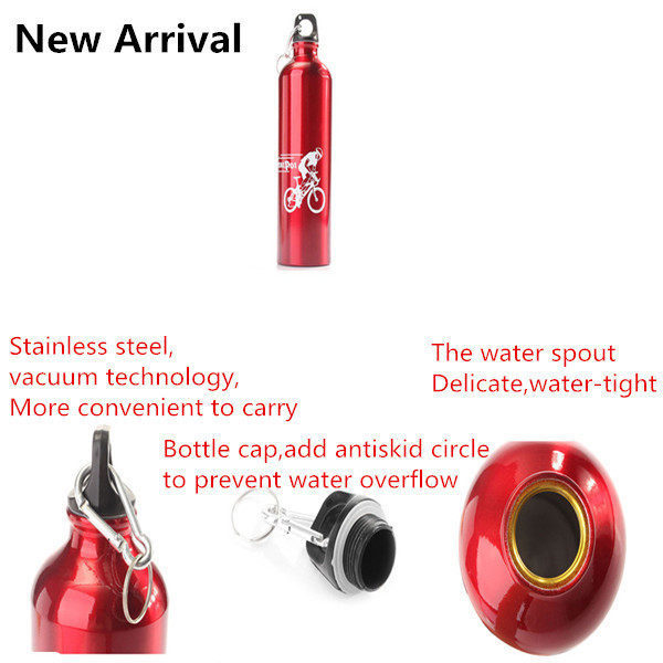 750ml Cycling Camping Bicycle bike kettle Sports Aluminum Alloy Water Bottles With Carabiner