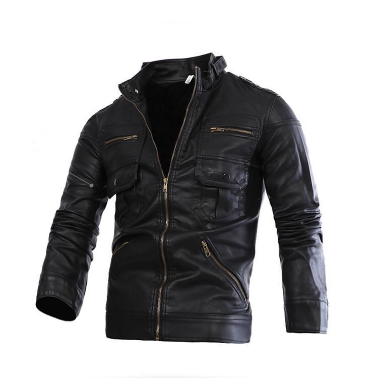 2015 Fashion Autumn&Winter+Leather Jacket Men+PU Coat Motorcycle Slim+Jacket+ M-2XL+Leather Jacket Men+Outwear