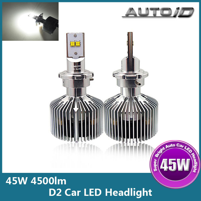 High Power 45W 4500lm D2 LED Car Headlight Kit Bulb 6000K 11-30V DC DRL Auto Headlamp