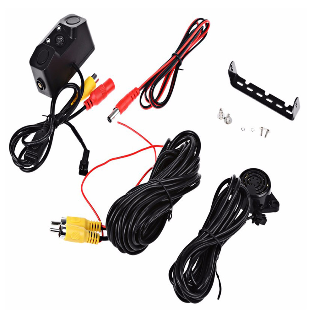 Luz De Oro Color Reversa Trasero parking 4 Sensor ayuda Kit Con Audio Zumbador Alarma