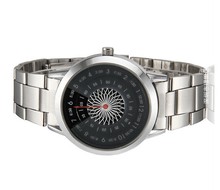 2014 Fashion Casual Watch Round Half shade Dail Spin Rotating Disc Turn Dial Watch with Stainless