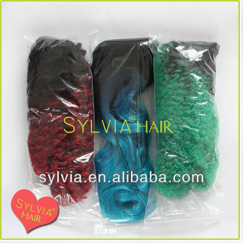 100% heat resistant fiber kinky culr wigs