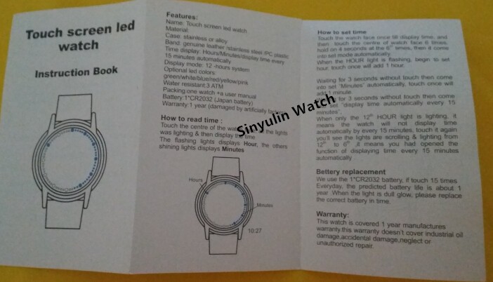 Manual book of LED watch 