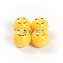 4 Pcs Yellow Smile Face Tire Valve Caps NO617