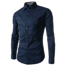 plaid mens shirts slim fit M-5XL 100% cotton 2016 mens dress shirts male clothes social casual shirt men brand chemise homme