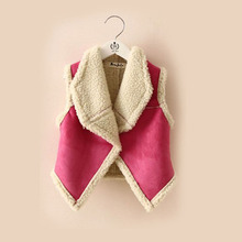 Winter children Girl Sleeveless Waistcoat Lapel Wool Vest Tank Jacket Outerwear 2-7 Y New