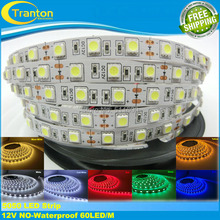 LED strip 5050 12V flexible light 60 leds/m,5m/lot Warm White,Blue,Green,Red,Yellow,RGB