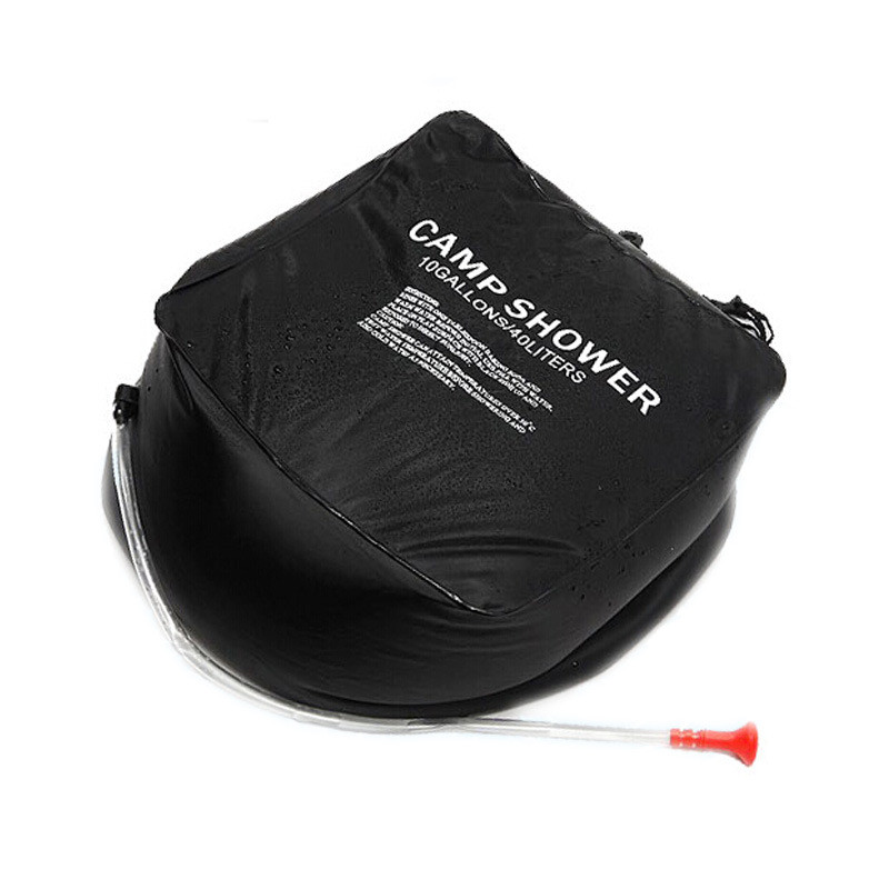 Free Shipping Outdoor Hiking Folding Solar Camp Shower Water Bathing Bag 40L 10 Gallons Black