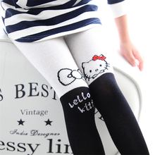 100%Cotton Lovely Cartoon Cat Girls Pantyhose High Breathable Toddler Tights Elastic Soft Baby Girls Stocking Print Kids Tights
