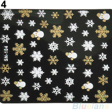 Snowflakes Snowman 3D Nail Art Stickers Decals Girl Fingernail Accessories 1QA9 2ODJ