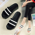 Hemp slipper gingham summer slides high hees women wedges platform flat with sexy ladies rubber sandals