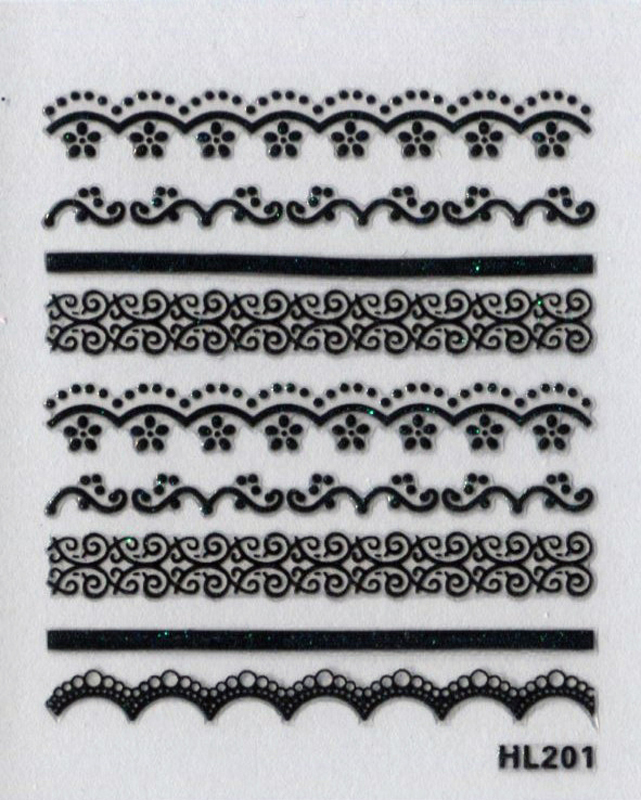 3D Lace Nail Art Stickers Decals Manicure Decoration Nail Accessories White Black DIY Tools Beauty Nails