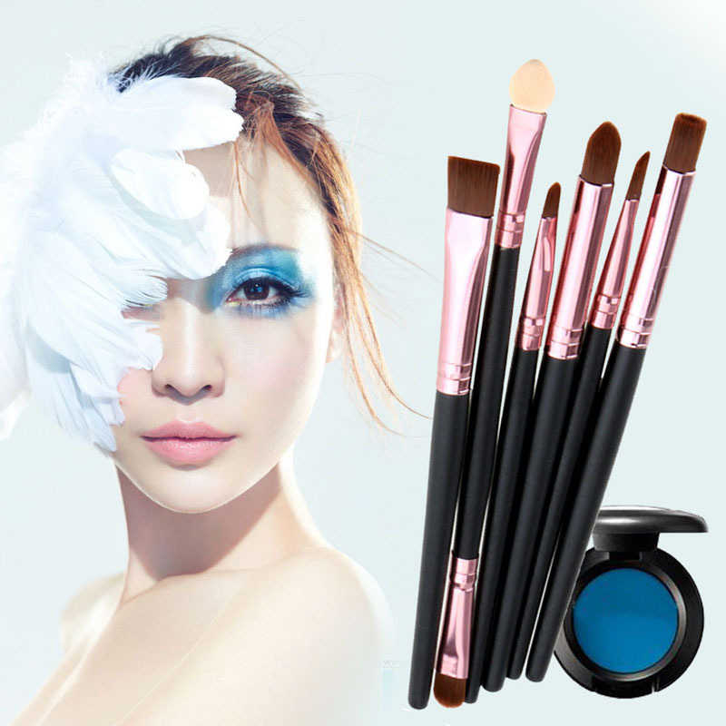 Face Makeup Brushes Cosmetic Set Eyeshadow Eyeliner Nose Smudge Tool 6Pcs ARE4