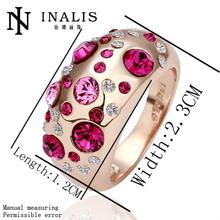 R076 Free Shipping Vintage 18K Gold Wedding Rings Fashion Women Ruby Jewelry Austrian Crystal Rings Cheap