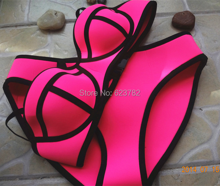 Swimwears Triangl Women s Fashion Neoprene Bikinis Woman New Summer 2014 Sexy Swimsuit Bath Suit Push