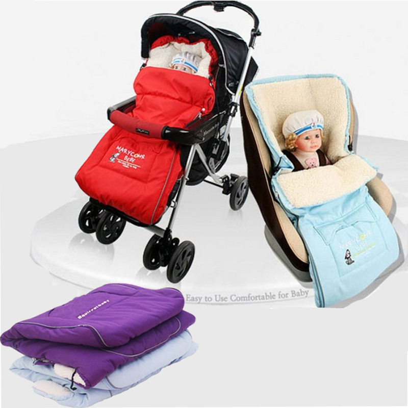 Baby Sleeping Bag for stroller Newborn Envelope sleeping bag winter thick fur linner Sleepsacks for car and Kids pram