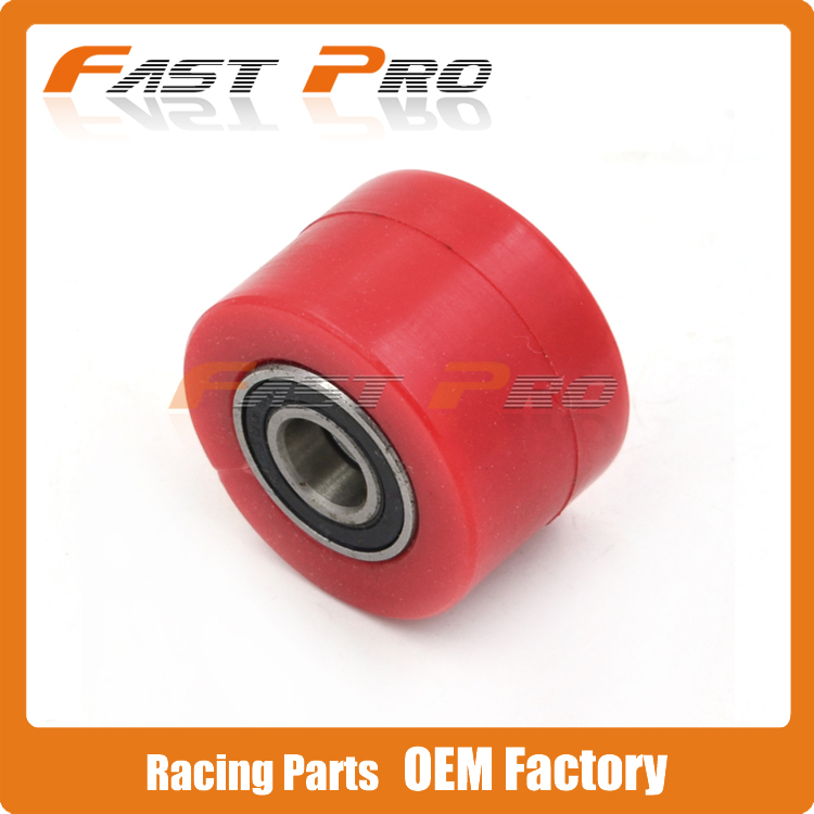 Red 8mm Chain Roller Tensioner Pulley Wheel Guide For CRF YZF KTM RMZ KLX Motorcycle Motocross Pit Dirt Bike Free Shipping