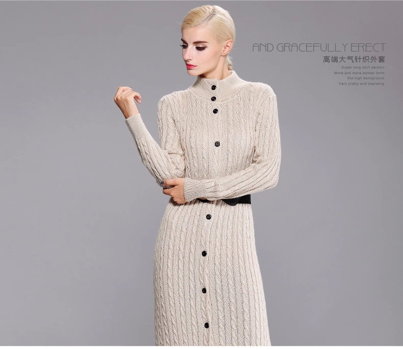 Floor Length Sweater Dress - Gray Cardigan Sweater