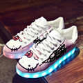 Hello Kitty Led Light Shoes Women Pink Glowing Shoes Fashionable Womens Cartoon Animation Light Up Luminous