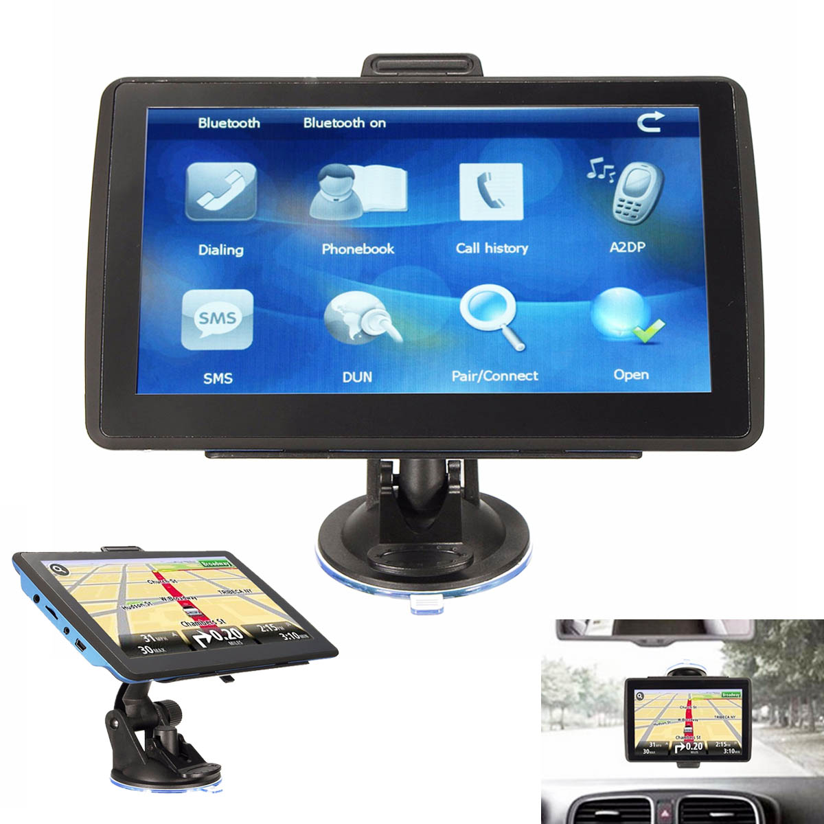 2016 New 8GB 7 TFT Touch Screen Bluetooth Car GPS Navigation SAT NAV FM Free Map