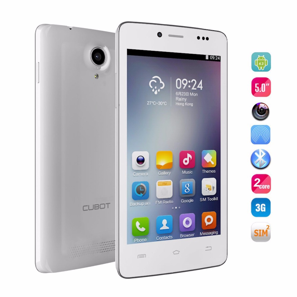 Original CUBOT P10 3G 5 0 inch Smartphone Android 4 2 MTK6572 Dual Core Mobile Phone