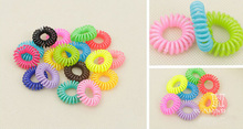 10pcs Telephone Line Gum Elastic Hair Band For Girl Rope candy color fashion Tie Hair Accessory