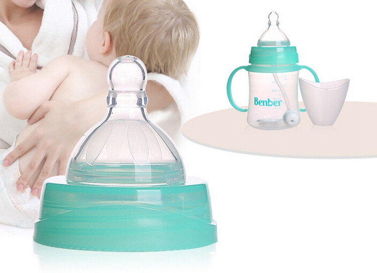 160ml Baby Feeding Bottle PP Bottle With Handle Standard Caliber Nursing Bottle Automatic Nipple Cute Mini Milk Bottle (6)