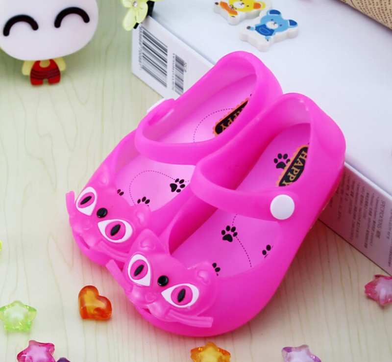 Baby girls sandals summer style Mini Melissa kid shoes high quality Cartoon cat jelly Bow Shoes fashion calcados infantil menina