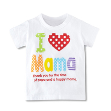 High Quality Boys Girls T-Shirt Summer I Love Pa Pa Ma Ma Series Children’s Clothing Baby Goods Wholesale