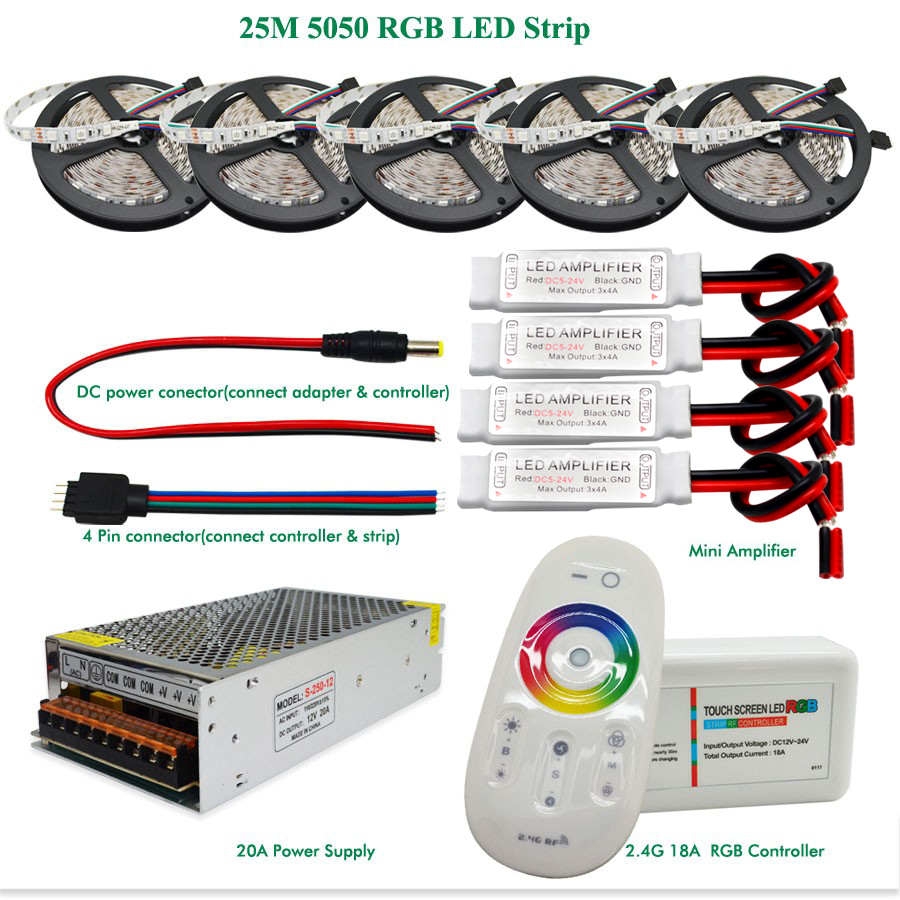 5050 Rgbw Rgbww Led Strip Set 60leds M Waterproof Ip65 Tape Led Light Touch Remote Controller 12v Power Adapter Amplifier Aliexpress