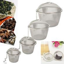 Durable 4.5cm Silver Reusable Stainless Mesh Herbal Ball Tea Spice Strainer Teakettle Locking Tea Filter Infuser Spice S Size