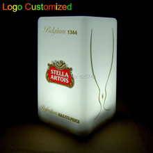 Free shipping 1 piece colorful changeable rechargeable quadrate LED bar table lamp dimmable led night light for bar decoration